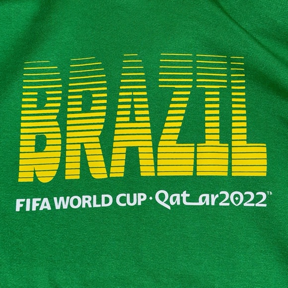 Fifa World Cup Qatar 2022 Brazil Hoodie In Green & Yellow - Picture 7 of 7
